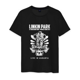 Мужская футболка хлопок с принтом Linkin Park две эмблемы в Санкт-Петербурге, 100% хлопок | прямой крой, круглый вырез горловины, длина до линии бедер, слегка спущенное плечо. | 