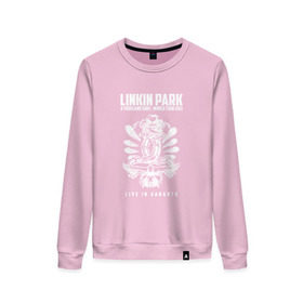 Женский свитшот хлопок с принтом Linkin Park две эмблемы в Санкт-Петербурге, 100% хлопок | прямой крой, круглый вырез, на манжетах и по низу широкая трикотажная резинка  | 