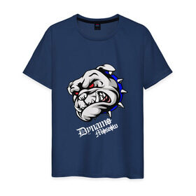 Мужская футболка хлопок с принтом Dynamo Moscow | Blue-White Warrior`s в Санкт-Петербурге, 100% хлопок | прямой крой, круглый вырез горловины, длина до линии бедер, слегка спущенное плечо. | бульдог