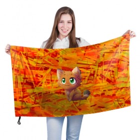 Флаг 3D с принтом Котик в Санкт-Петербурге, 100% полиэстер | плотность ткани — 95 г/м2, размер — 67 х 109 см. Принт наносится с одной стороны | cat | взгляд | кот | кот хипстер | котёнок | котятки | котятушки | кошечки | кошка | мордочка