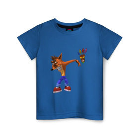 Детская футболка хлопок с принтом Crash dab в Санкт-Петербурге, 100% хлопок | круглый вырез горловины, полуприлегающий силуэт, длина до линии бедер | Тематика изображения на принте: crash bandicoot