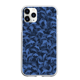 Чехол для iPhone 11 Pro матовый с принтом Камуфляж с дельфинами в Санкт-Петербурге, Силикон |  | вода | дельфин | дельфины | милитари | море | океан | паттерн | синий | текстура | черное