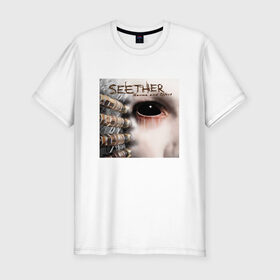 Мужская футболка премиум с принтом SEETHER в Санкт-Петербурге, 92% хлопок, 8% лайкра | приталенный силуэт, круглый вырез ворота, длина до линии бедра, короткий рукав | Тематика изображения на принте: 