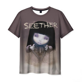 Мужская футболка 3D с принтом Seether в Санкт-Петербурге, 100% полиэфир | прямой крой, круглый вырез горловины, длина до линии бедер | saron gas | seether