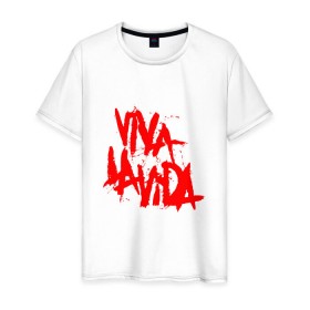 Мужская футболка хлопок с принтом Viva La Vida в Санкт-Петербурге, 100% хлопок | прямой крой, круглый вырез горловины, длина до линии бедер, слегка спущенное плечо. | coldplay