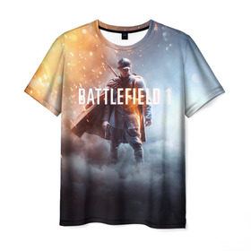 Мужская футболка 3D с принтом Battlefield One в Санкт-Петербурге, 100% полиэфир | прямой крой, круглый вырез горловины, длина до линии бедер | battlefield 1 | battlefield one | dice | ea | electronic arts | frostbite | tm | батлфилд 1