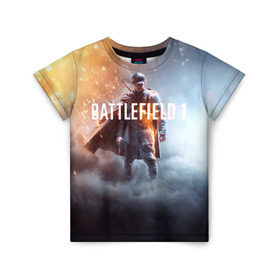 Детская футболка 3D с принтом Battlefield One в Санкт-Петербурге, 100% гипоаллергенный полиэфир | прямой крой, круглый вырез горловины, длина до линии бедер, чуть спущенное плечо, ткань немного тянется | battlefield 1 | battlefield one | dice | ea | electronic arts | frostbite | tm | батлфилд 1