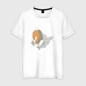 Мужская футболка хлопок с принтом Тетрадь дружбы Нацумэ в Санкт-Петербурге, 100% хлопок | прямой крой, круглый вырез горловины, длина до линии бедер, слегка спущенное плечо. | 