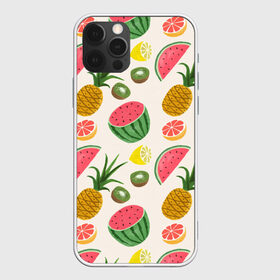 Чехол для iPhone 12 Pro Max с принтом Тропический рай в Санкт-Петербурге, Силикон |  | Тематика изображения на принте: ананас | арбуз | киви | лимон | манго | паттерн | тропики | фрукты