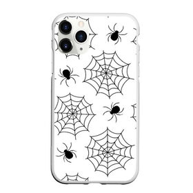 Чехол для iPhone 11 Pro матовый с принтом Паутинка в Санкт-Петербурге, Силикон |  | белый | паук | паутина | узор | хэллоуин | черный