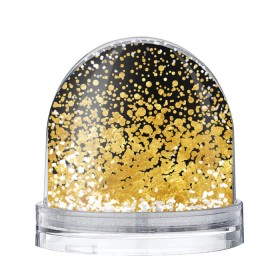 Водяной шар с принтом Золотой в Санкт-Петербурге, Пластик | Изображение внутри шара печатается на глянцевой фотобумаге с двух сторон | блеск | блестки | желтый | круги | перетекание | россыпь | черный