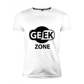 Мужская футболка премиум с принтом Geek zone в Санкт-Петербурге, 92% хлопок, 8% лайкра | приталенный силуэт, круглый вырез ворота, длина до линии бедра, короткий рукав | Тематика изображения на принте: 8 bit | atari | dendy | gamer | geek | nintendo | pac man | retro gamer | sega | атари | денди | нинтендо | сега | скелет