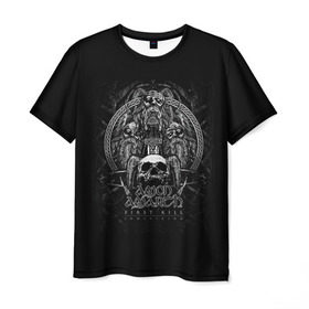 Мужская футболка 3D с принтом AMON AMARTH в Санкт-Петербурге, 100% полиэфир | прямой крой, круглый вырез горловины, длина до линии бедер | Тематика изображения на принте: роковая гора