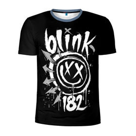 Мужская футболка 3D спортивная с принтом Blink-182 в Санкт-Петербурге, 100% полиэстер с улучшенными характеристиками | приталенный силуэт, круглая горловина, широкие плечи, сужается к линии бедра | blink | california | pop | punk | rock | группа | калифорния | панк | рок