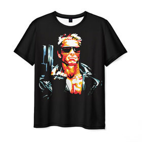 Мужская футболка 3D с принтом Terminator Combat Sambo 3D в Санкт-Петербурге, 100% полиэфир | прямой крой, круглый вырез горловины, длина до линии бедер | терминатор