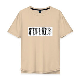 Мужская футболка хлопок Oversize с принтом Stalker в Санкт-Петербурге, 100% хлопок | свободный крой, круглый ворот, “спинка” длиннее передней части | stalker | сталкер