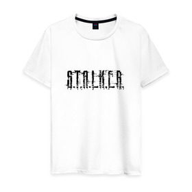 Мужская футболка хлопок с принтом Stalker в Санкт-Петербурге, 100% хлопок | прямой крой, круглый вырез горловины, длина до линии бедер, слегка спущенное плечо. | stalker | сталкер