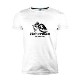 Мужская футболка премиум с принтом Fisherman Pro в Санкт-Петербурге, 92% хлопок, 8% лайкра | приталенный силуэт, круглый вырез ворота, длина до линии бедра, короткий рукав | 