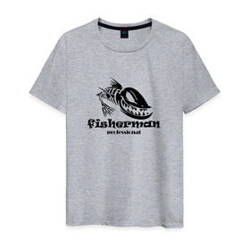 Мужская футболка хлопок с принтом Fisherman Pro в Санкт-Петербурге, 100% хлопок | прямой крой, круглый вырез горловины, длина до линии бедер, слегка спущенное плечо. | 