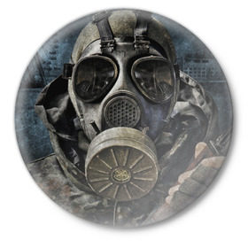 Значок с принтом Stalker в Санкт-Петербурге,  металл | круглая форма, металлическая застежка в виде булавки | stalker | сталкер