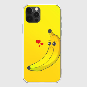 Чехол для iPhone 12 Pro с принтом Just Banana (Yellow) в Санкт-Петербурге, силикон | область печати: задняя сторона чехла, без боковых панелей | Тематика изображения на принте: banana | банан | желтый | оранжевый | фрукты