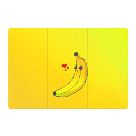Магнитный плакат 3Х2 с принтом Just Banana (Yellow) в Санкт-Петербурге, Полимерный материал с магнитным слоем | 6 деталей размером 9*9 см | banana | банан | желтый | оранжевый | фрукты