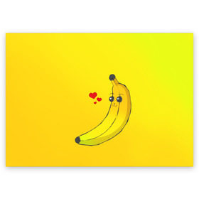 Поздравительная открытка с принтом Just Banana (Yellow) в Санкт-Петербурге, 100% бумага | плотность бумаги 280 г/м2, матовая, на обратной стороне линовка и место для марки
 | banana | банан | желтый | оранжевый | фрукты