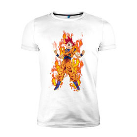 Мужская футболка премиум с принтом Dragon Ball в Санкт-Петербурге, 92% хлопок, 8% лайкра | приталенный силуэт, круглый вырез ворота, длина до линии бедра, короткий рукав | anime | dragon ball | goku | драгон болл