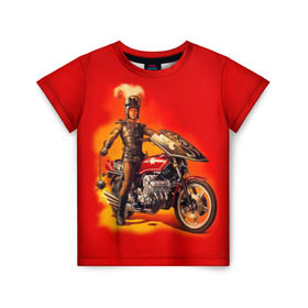 Детская футболка 3D с принтом Всадник в Санкт-Петербурге, 100% гипоаллергенный полиэфир | прямой крой, круглый вырез горловины, длина до линии бедер, чуть спущенное плечо, ткань немного тянется | bike | harley | honda | kawasaki | moto | suzuki | yamaha | байкер | всадник | мотоцикл | рыцарь