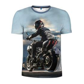 Мужская футболка 3D спортивная с принтом Ducati в Санкт-Петербурге, 100% полиэстер с улучшенными характеристиками | приталенный силуэт, круглая горловина, широкие плечи, сужается к линии бедра | Тематика изображения на принте: bike | ducati | harley | honda | moto | suzuki | yamaha | байк | мотоцикл | спорт