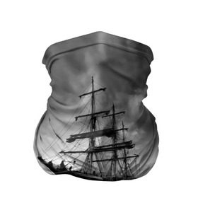 Бандана-труба 3D с принтом Пиратский флот России в Санкт-Петербурге, 100% полиэстер, ткань с особыми свойствами — Activecool | плотность 150‒180 г/м2; хорошо тянется, но сохраняет форму | вмф | вода | корабль | мачта | мичман | море | мореман | моряк | небо | облака | океан | пират | пиратство | серый | черно белый