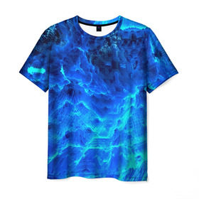 Мужская футболка 3D с принтом Frozen fractal в Санкт-Петербурге, 100% полиэфир | прямой крой, круглый вырез горловины, длина до линии бедер | abstract | abstraction | fractal | optical | абстракция | фрактал