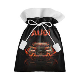 Подарочный 3D мешок с принтом AUDI в огоне в Санкт-Петербурге, 100% полиэстер | Размер: 29*39 см | авто | ауди | машина | огонь | пламя