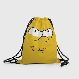 Рюкзак-мешок 3D с принтом Simpsons Lemon Face в Санкт-Петербурге, 100% полиэстер | плотность ткани — 200 г/м2, размер — 35 х 45 см; лямки — толстые шнурки, застежка на шнуровке, без карманов и подкладки | лимонное | лицо | симпсоны