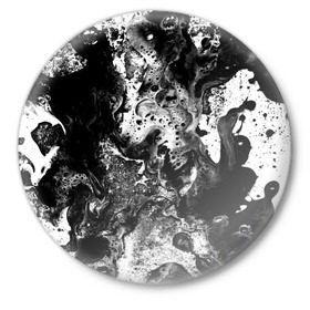 Значок с принтом Чёрная краска в Санкт-Петербурге,  металл | круглая форма, металлическая застежка в виде булавки | abstraction | color | spray | tie dye | абстракция | акварель | живопись | искусство | краски | текстуры | цветные краски | яркие цвета