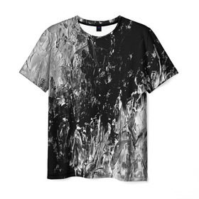 Мужская футболка 3D с принтом GRAY&BLACK в Санкт-Петербурге, 100% полиэфир | прямой крой, круглый вырез горловины, длина до линии бедер | abstraction | color | spray | tie dye | абстракция | акварель | живопись | искусство | краски | текстуры | цветные краски | яркие цвета
