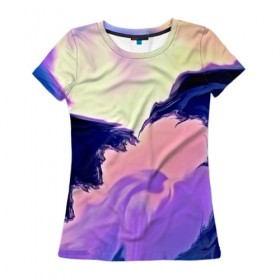 Женская футболка 3D с принтом Абстрактный мир в Санкт-Петербурге, 100% полиэфир ( синтетическое хлопкоподобное полотно) | прямой крой, круглый вырез горловины, длина до линии бедер | abstraction | color | spray | tie dye | абстракция | акварель | живопись | искусство | краски | текстуры | цветные краски | яркие цвета