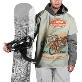 Накидка на куртку 3D с принтом JAWA в Санкт-Петербурге, 100% полиэстер |  | bike | jawa | moto | sport | байк | мото | спорт | ява