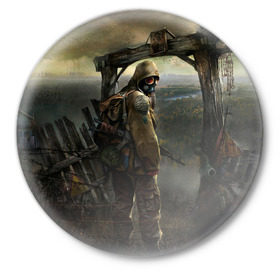 Значок с принтом Stalker в Санкт-Петербурге,  металл | круглая форма, металлическая застежка в виде булавки | stalker | сталкер