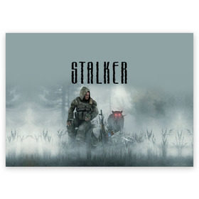 Поздравительная открытка с принтом Stalker в Санкт-Петербурге, 100% бумага | плотность бумаги 280 г/м2, матовая, на обратной стороне линовка и место для марки
 | stalker | сталкер