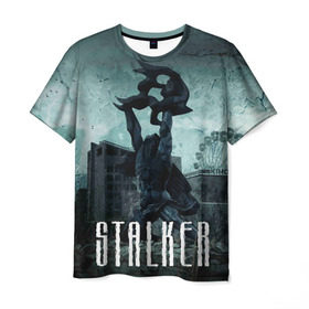 Мужская футболка 3D с принтом Stalker в Санкт-Петербурге, 100% полиэфир | прямой крой, круглый вырез горловины, длина до линии бедер | stalker | сталкер