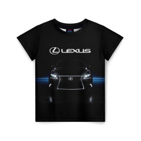 Детская футболка 3D с принтом Lexus в Санкт-Петербурге, 100% гипоаллергенный полиэфир | прямой крой, круглый вырез горловины, длина до линии бедер, чуть спущенное плечо, ткань немного тянется | Тематика изображения на принте: auto | lexus | sport | toyota | автомобиль | внедорожник | машина | спорт