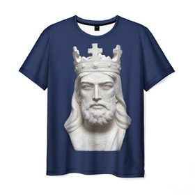 Мужская футболка 3D с принтом Король Артур в Санкт-Петербурге, 100% полиэфир | прямой крой, круглый вырез горловины, длина до линии бедер | king | англия | артур | британия | великобритания | король | корона | лондон