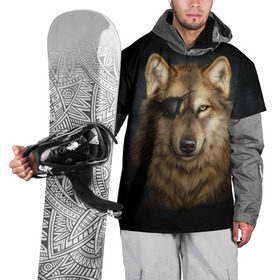 Накидка на куртку 3D с принтом Морской волк в Санкт-Петербурге, 100% полиэстер |  | волк | глаз | животное | зверь | корабль | моряк | пират | собака | флот | хищник