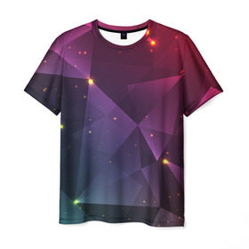 Мужская футболка 3D с принтом Colorful triangles в Санкт-Петербурге, 100% полиэфир | прямой крой, круглый вырез горловины, длина до линии бедер | polygonal | абстракция | текстура