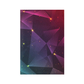 Обложка для паспорта матовая кожа с принтом Colorful triangles в Санкт-Петербурге, натуральная матовая кожа | размер 19,3 х 13,7 см; прозрачные пластиковые крепления | polygonal | абстракция | текстура