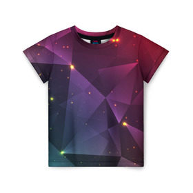 Детская футболка 3D с принтом Colorful triangles в Санкт-Петербурге, 100% гипоаллергенный полиэфир | прямой крой, круглый вырез горловины, длина до линии бедер, чуть спущенное плечо, ткань немного тянется | polygonal | абстракция | текстура