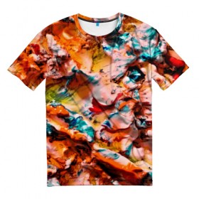 Мужская футболка 3D с принтом Tie-Dye в Санкт-Петербурге, 100% полиэфир | прямой крой, круглый вырез горловины, длина до линии бедер | abstraction | color | spray | tie dye | абстракция | акварель | живопись | искусство | краски | текстуры | цветные краски | яркие цвета