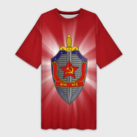Платье-футболка 3D с принтом КГБ в Санкт-Петербурге,  |  | Тематика изображения на принте: закон | кгб | охрана | россия | ссср | цру | шпион