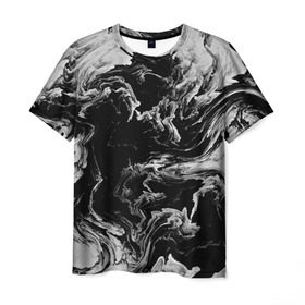 Мужская футболка 3D с принтом vortex gray в Санкт-Петербурге, 100% полиэфир | прямой крой, круглый вырез горловины, длина до линии бедер | abstraction | color | spray | tie dye | абстракция | акварель | живопись | искусство | краски | текстуры